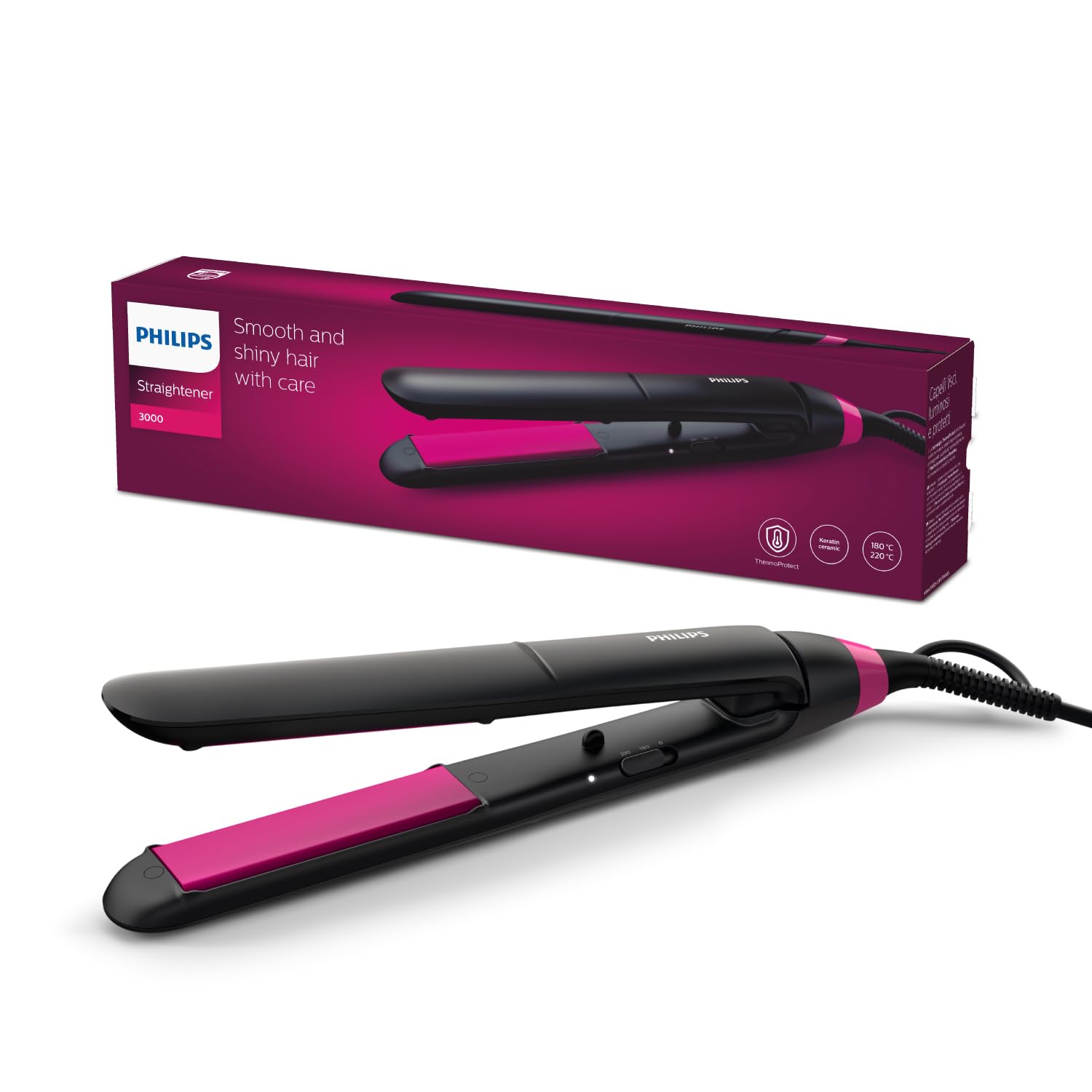 Philips Saç Düzleştirici, Keratin Seramik Plaka, ThermoProtect