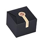 WEWILUCK Small Black Boxes for Gifts, 10 PCS Gift Box with Stickers for Thanksgiving, Anniversaries, Party, Birthday, Graduations, and More(4.75” x 4.75” x 3.53”)