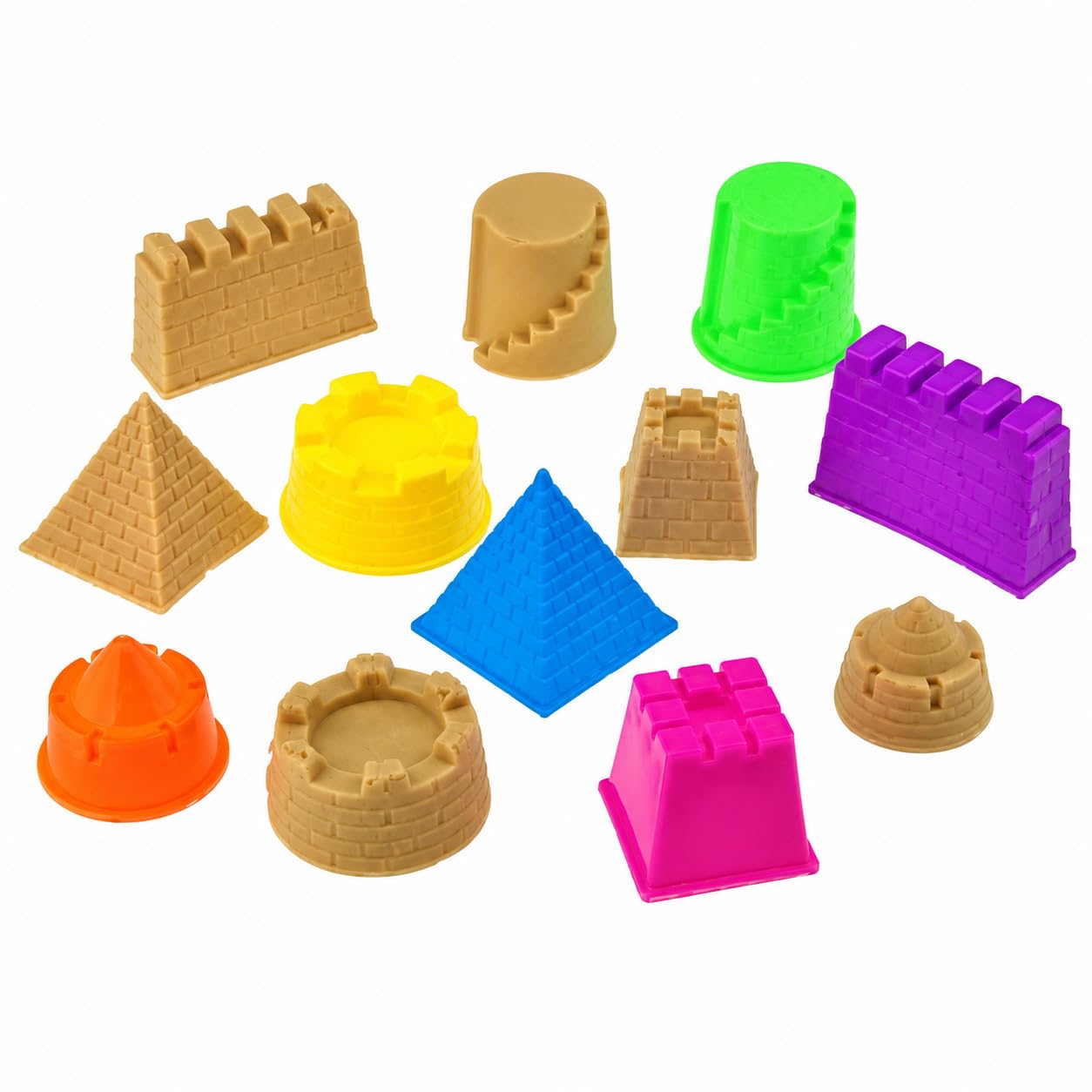 Uteruik 6pcs Castle Sand Clay Mould Building Pyramid Sandcastle Beach Sand Toy Model Building Sets