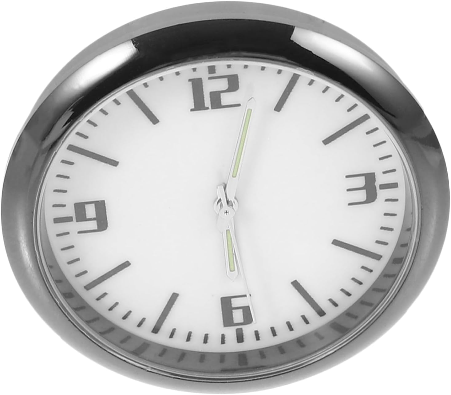Car Interior Clock Mini Dashboard Clock for Car Metal White