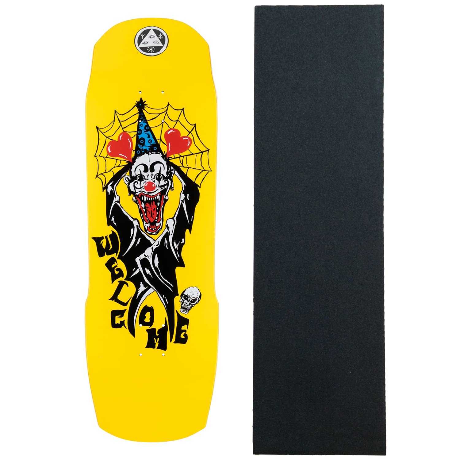 Welcome Skateboard Deck Crazy Tony on Totem 2.0 Neon Yellow with Grip