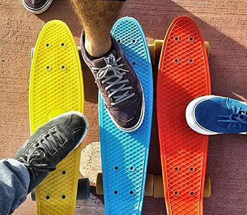 Complete 55cm Original 22" Mini Cruiser Board by Ridge Skateboards blue/yellow - Image 9