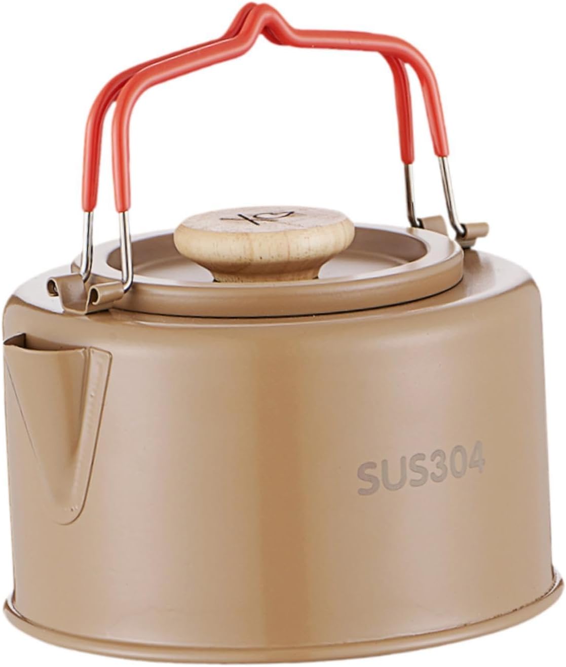 Camping Kettle Tea Pot Versatile 1.1 L Portable Tableware Coffee Pot with Handle Tea Kettle Teapot for Travel Hiking Campfire (Coffee)