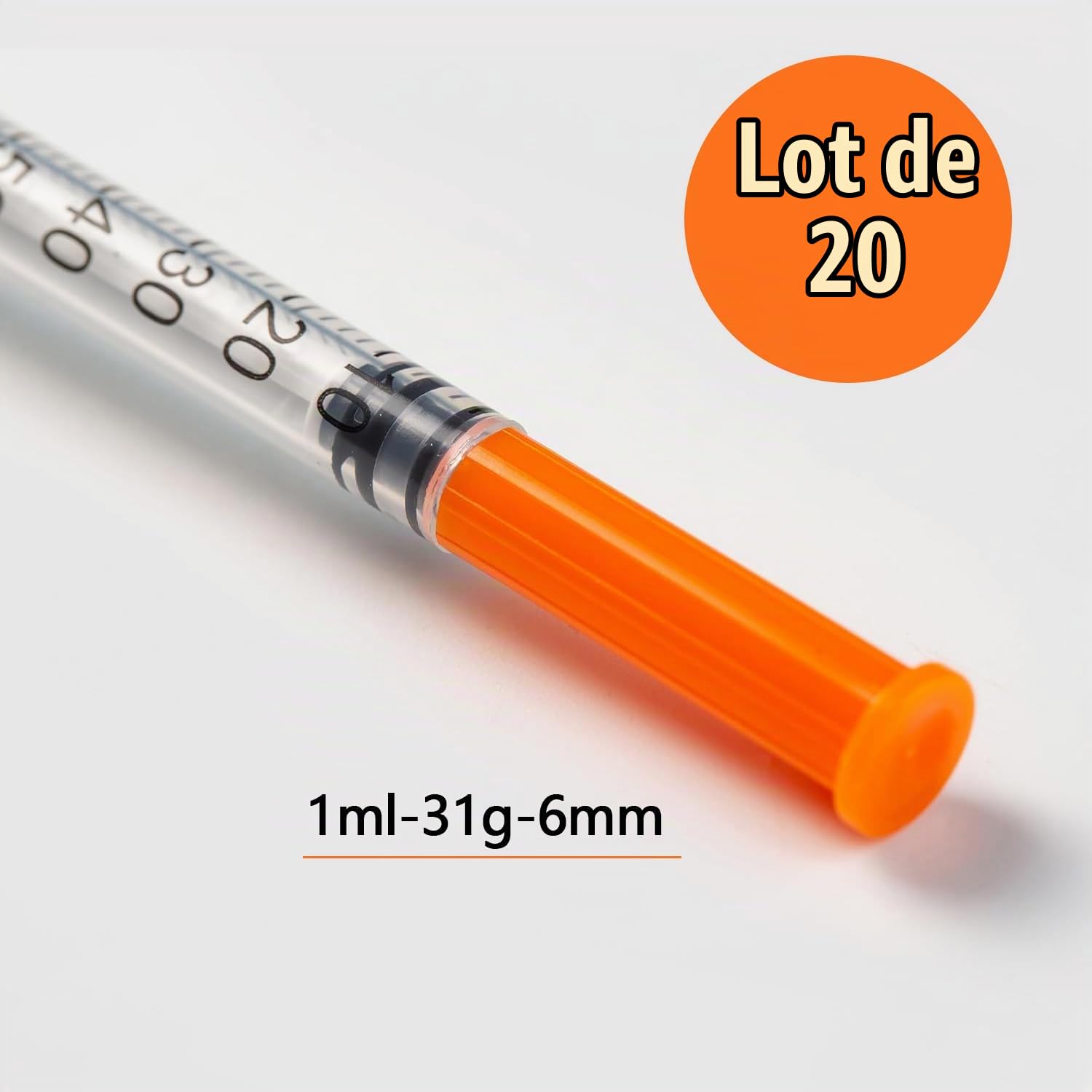 Lot de 20 outils de mesure en plastique à usages multiples, emballage scellé individuellement, accessoires de laboratoire 1 ml 31 g x 6 mm