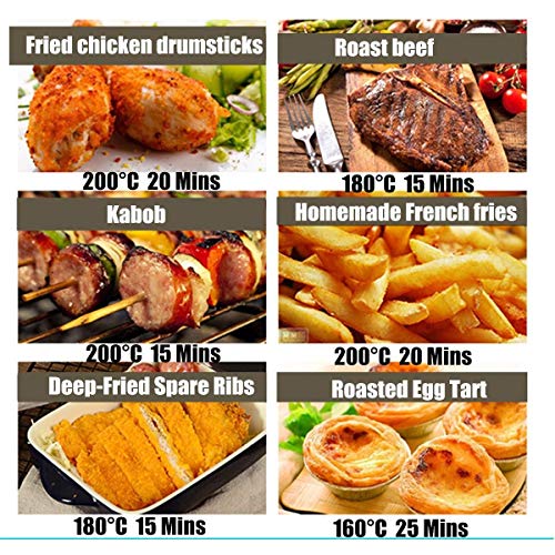 Luftfritteuse 25 l ölfreie elektrische Fritteuse Pommes Frites Maschine mit Zeit- und Temperaturregler zum Braten Grillen Backen aller Lebensmittel 1000W – Bild 5