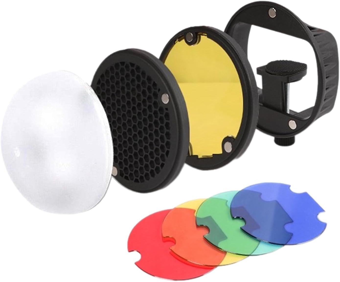 Professional Flashing Diffuser with Dome Grids Color Gels for Enhances Photography Lighting