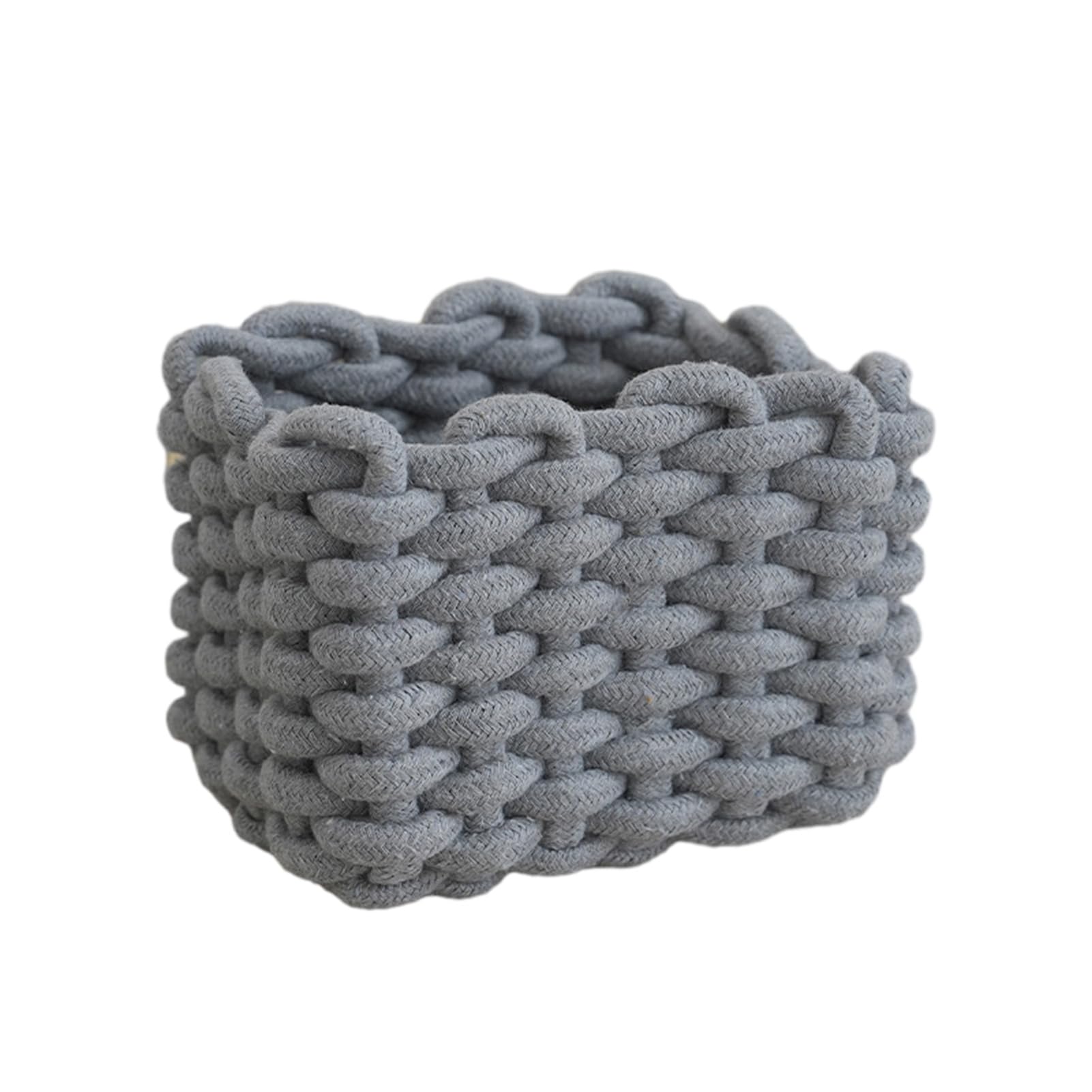 Glifora Makeup Beauty Tools Storage Basket - Multifunctional Dresser Storage Basket, Compact Size Cotton Rope Small Woven Organiser