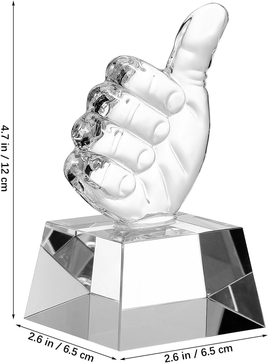 OUNONA Crystal Trophy Award Trophy Statues Thumbs up Gesture for Celebration Classroom Award