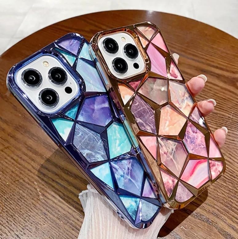 Image of COVERLY for iPhone 13 3D Diamond Glitter Sparkle Case,Full Protective Luxury Cube Cute Shinny Bling Soft Silicone Designer Fashion Smart Aesthetic Cover for Apple iPhone 13 (Turquoise)