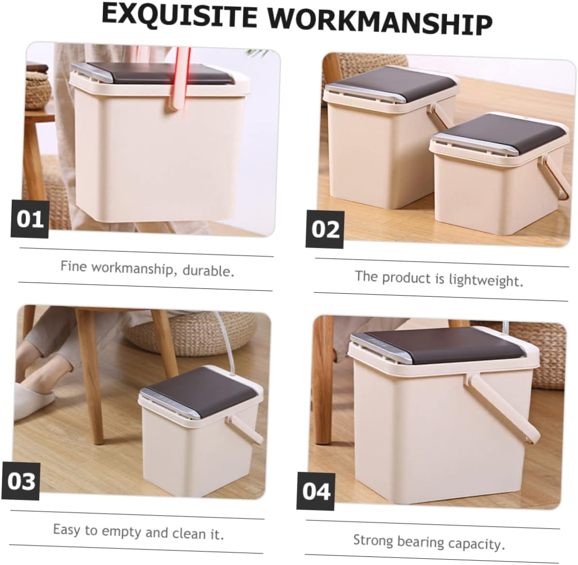 Loose Leaf Tea Strainer Storage Bucket Lid Office Garbage Container for Tea Waste