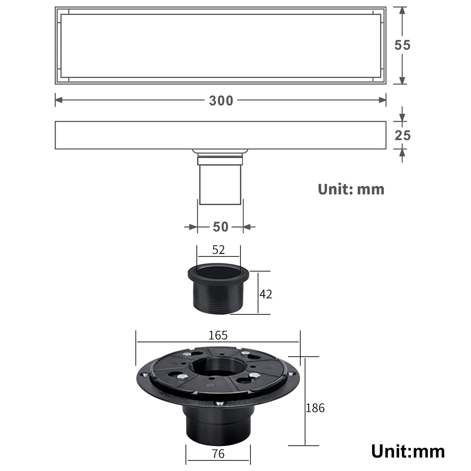 Drain De Douche Linéaire 103 Cm Acier Inoxydable Caniveau De Douche 02