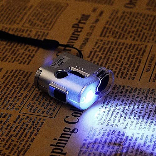 Microscope à main 60X HJMMWT avec détecteur d'argent format poche