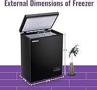 Vista 6 de Congelador de pecho profundo, mini congelador con pantalla de visualización electrónica, congelador de puerta superior independiente, termostato