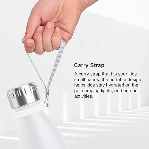 Miniatura 2 de koodee Botella de agua pequeña para niños, 9 onzas, acero inoxidable, doble pared, aislada al vacío, botella de agua para la vuelta a la escuela,