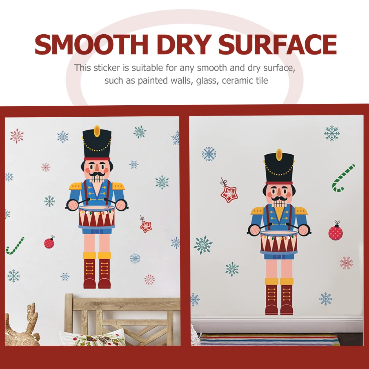 Abaodam 3stücke Weihnachtliche Fensterdeko Selbstklebende Nutcracker Schneeflocken Aufkleber Für Fenster Türen Glatte Oberflächen Weihnachtsdeko Für Zuhause Einfach Anzubringen