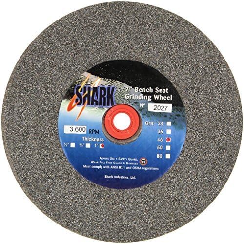 Shark PN-2027 7-Inch x 1-Inch x 1-Inch Bench Seat Grinding Wheel, Grit-46