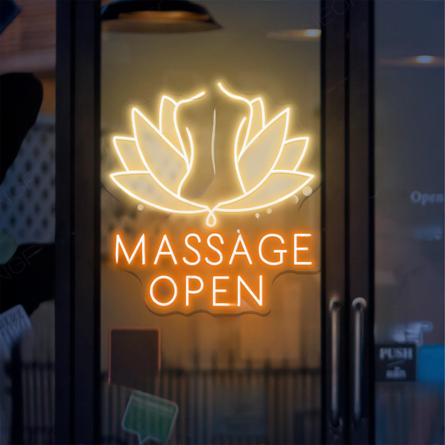Massage Open LED 3D Engraved Neon Sign USB Adjustable Brightness Living Room Bars Barbers Pub Wedding Party Salon Gatherings Gaming Room Man Cave Christmas Art Wall Decor
