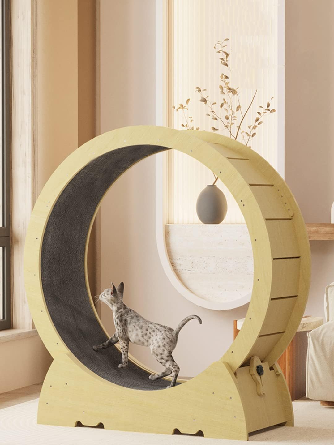 Large Cat Exercise Wheel,Cat Treadmill,Cat Running Wheel Silent Movement,Cat Activity Toy,Cat Interactive,Cat Weight Control,Cat Gift,Mute with Lock (M,Suitable for 5-7kg)