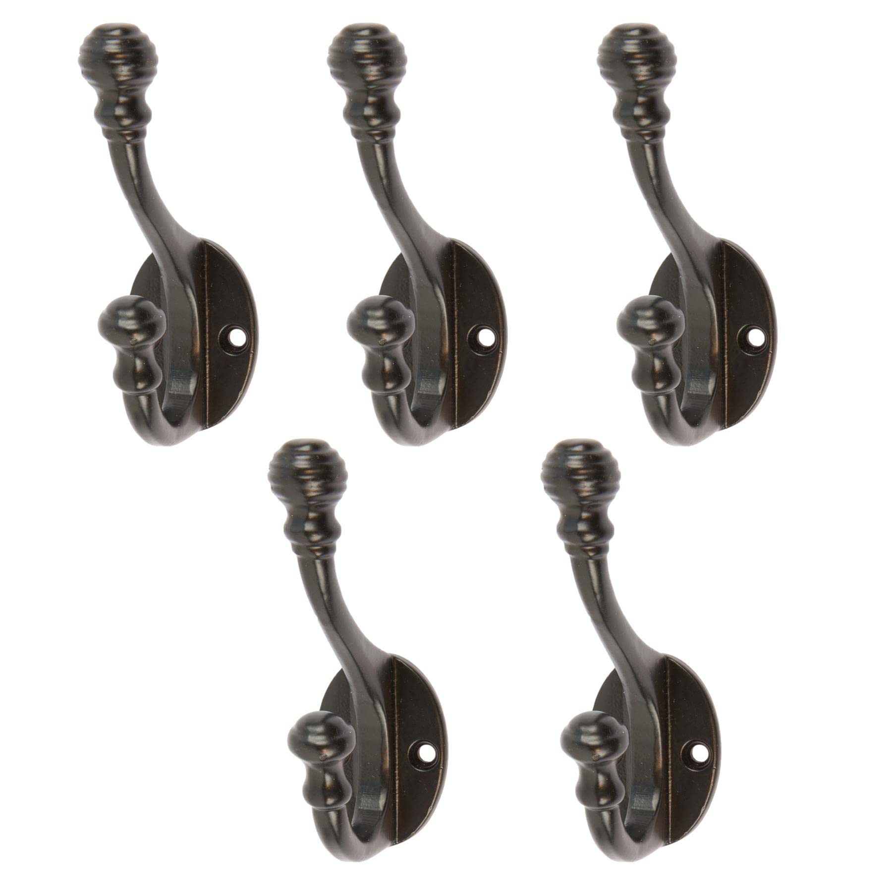 Hammer And Tongs Black - Ball End Hat & Coat Hook - W30mm X H95mm - Pack Of 5