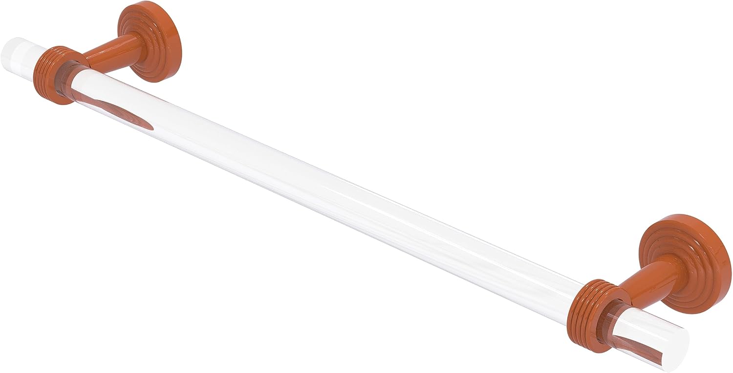 Allied Brass PB-41G-18 Pacific Beach Collection 18 Inch Groovy Accents Towel Bar, Matte Gray
