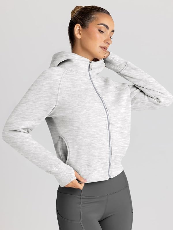 Womens Zip Up Hoodies Cropped Jackets Fall Clothes 2026 image 3