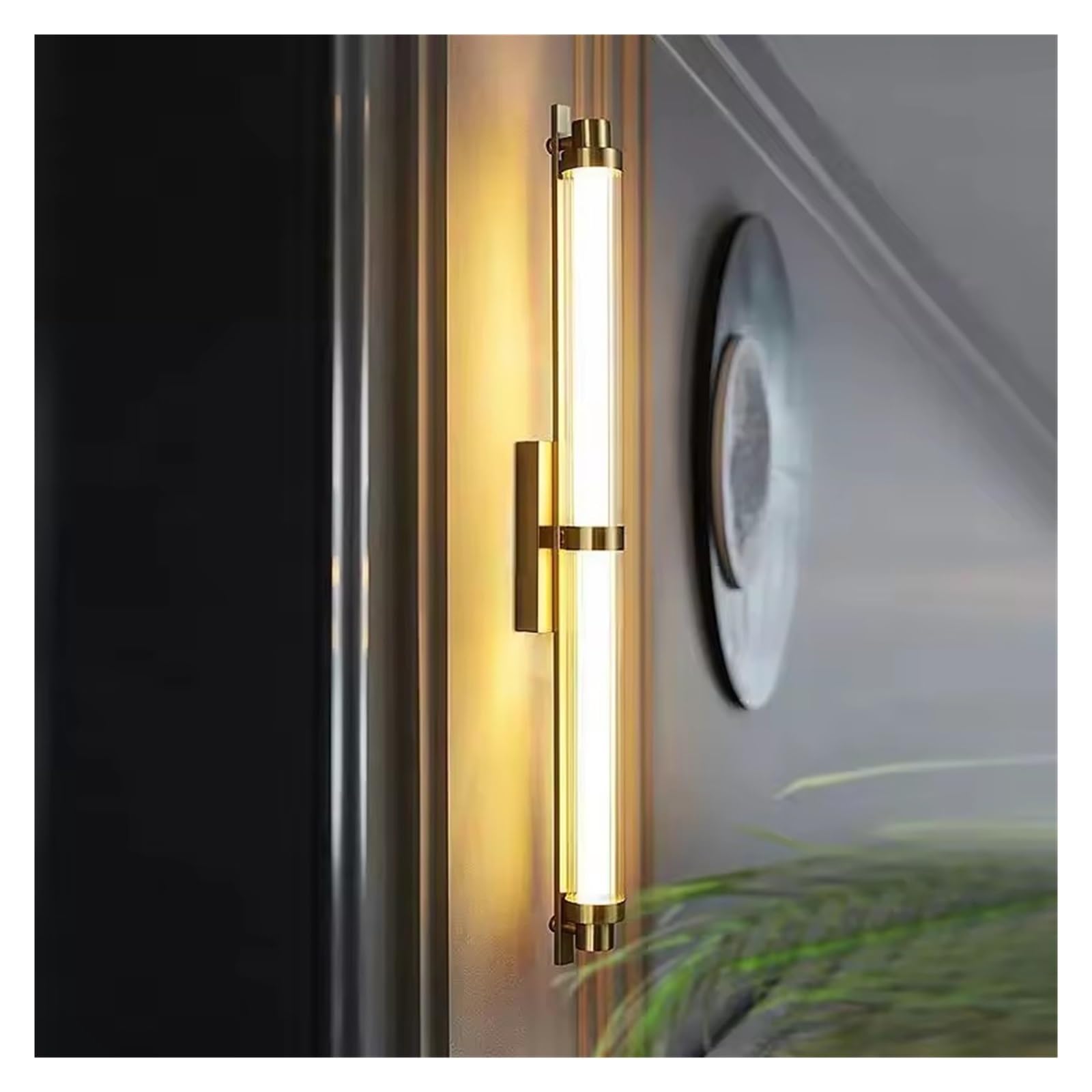 HPTHLY Long Strip Background Wall Lamp, Living Room, Villa, Hotel Corridor, Model Room, Bedroom, Straight Wall Light,Simple (Gold-70Cm)