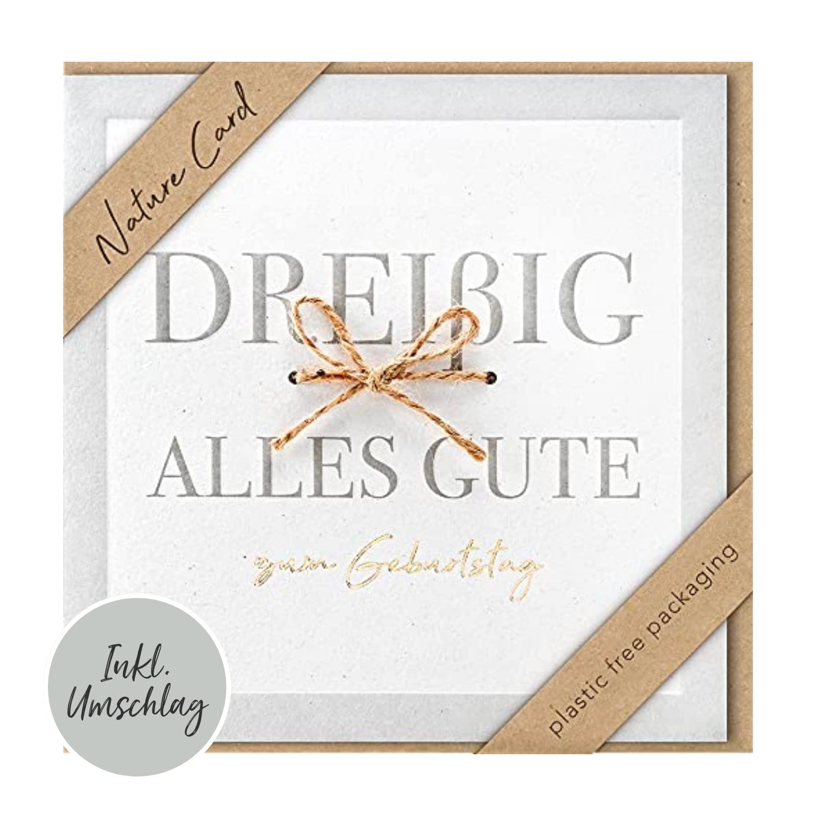 bsb - 30th Birthday Card - Nature Card - Sustainable Birthday Cards - Birthday Cards with Envelope - Birthday Card Women & Men - Greeting Card 15.5 x 15.5 cm