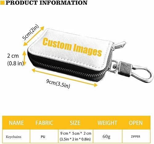 Miniatura 2 de Advocator Daisy llavero cremallera mujereshombres coche llavero PU cuero clave caso gancho