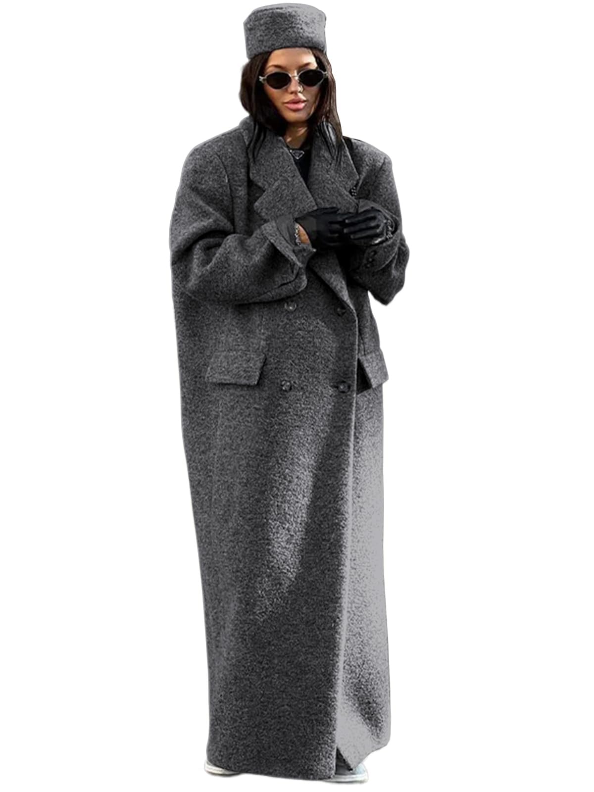 idealsanxun Womens Long Wool Coats Fall Winter Oversized Maxi Peacoat-picture-40