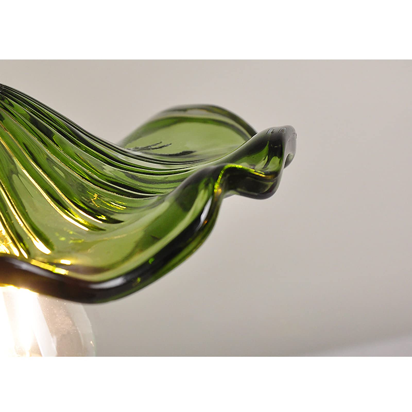 Lampa Wisząca Szklana E27 Zielony Klosz w Kształcie Liścia Lotosu z Przełącznikiem Retro Loft do Kuchni Jadalni Sypialni Kawiarni