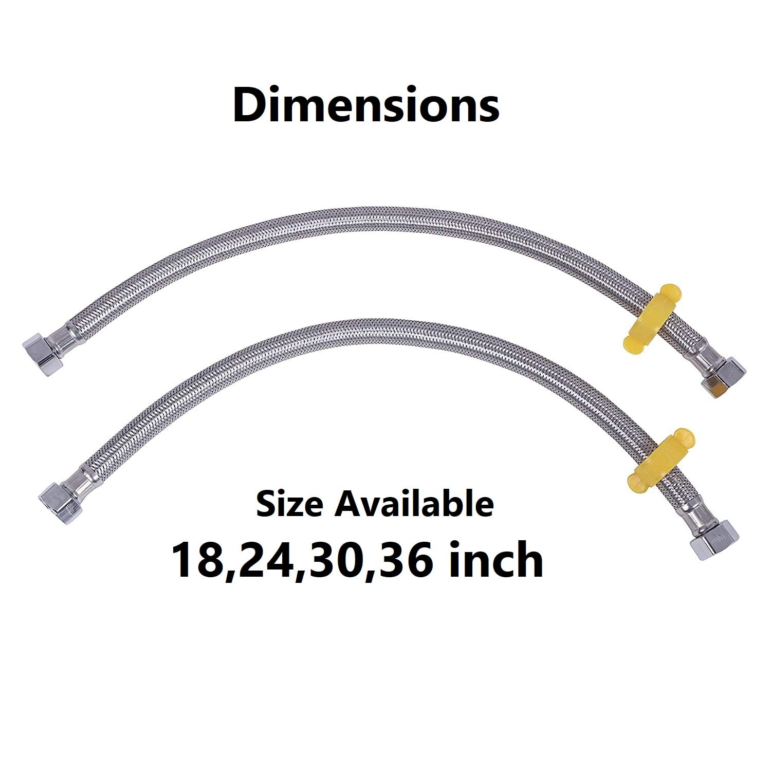 Swastik Heavy-Duty Stainless Steel Connection Pipe, 18-inch - Set of 2 2