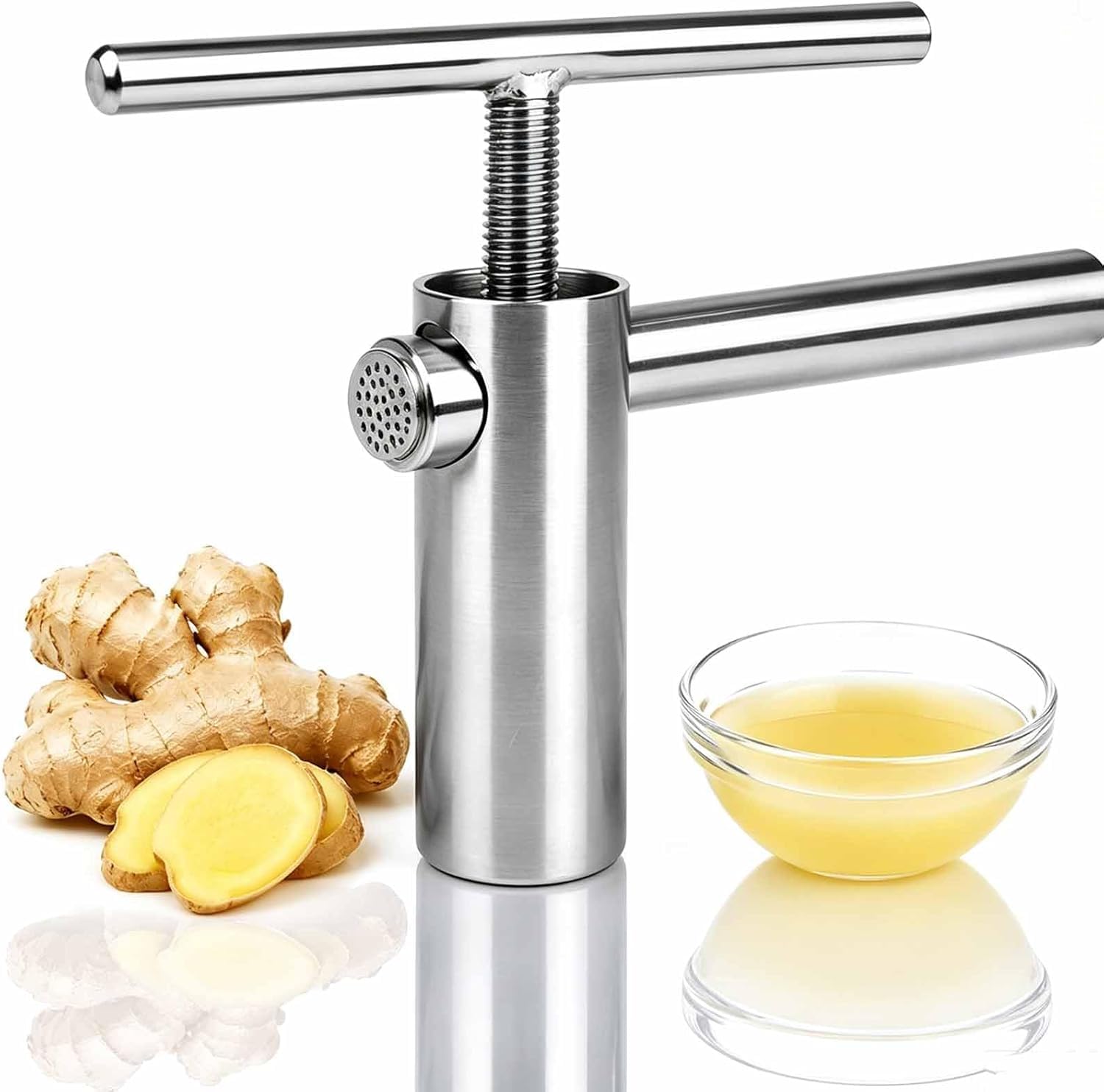 Handkurbel-entsafter, Manueller Ingwerentsafter Aus Edelstahl 304, Spiral-Extrusion, Hohe Saftausbeute, Leicht Zu Reinigen, Geräuscharm, Für Knoblauch, Granatapfel Und Orangen