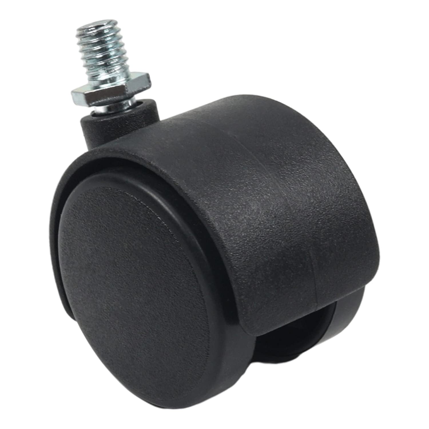 Mromax Black 1.5 Inch Swivel Castor Wheels 360 Degree Threaded Stem Caster Wheel, M8 X 10Mm Tone 1Pcs