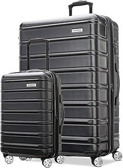 Omni 2 Hardside Expandable Luggage with Spinner Wheels, 2-Piece Set (19/28), Midnight Black