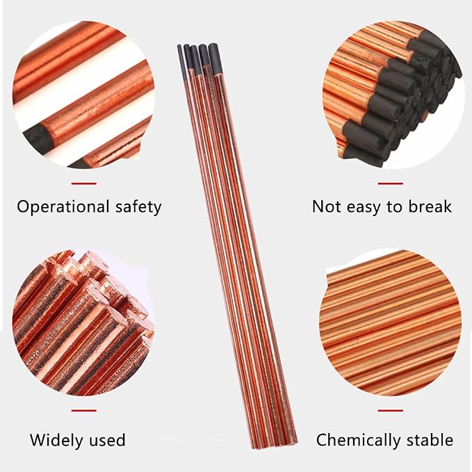 Electrodos para soldadura carbono cobre diámetro 12 mm 10 pcs miniatura 4