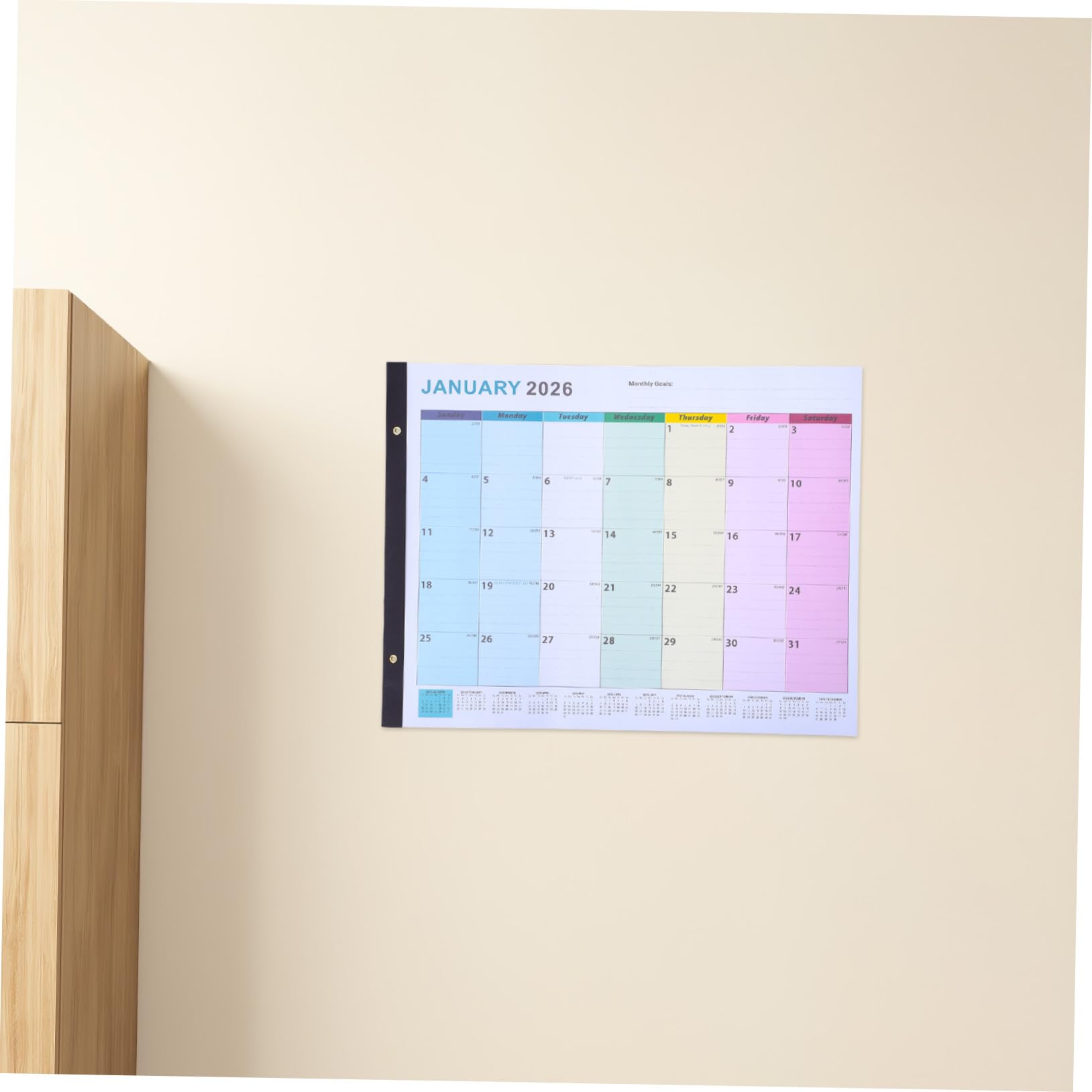 cartel de calendario calendario de pared grande póster para el mes
