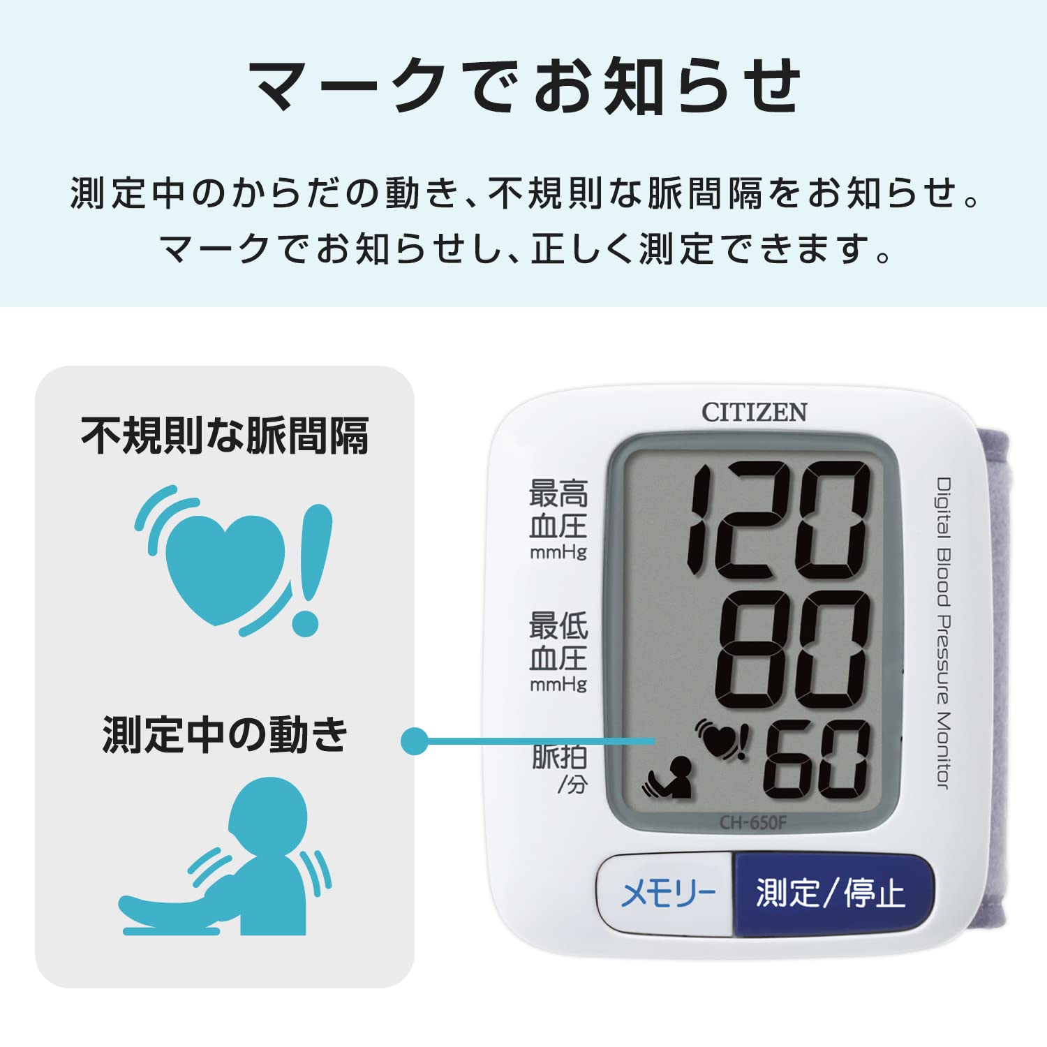 Amazon | シチズン 手首式血圧計 CH-650F ホワイト | CITIZEN | 手首式 