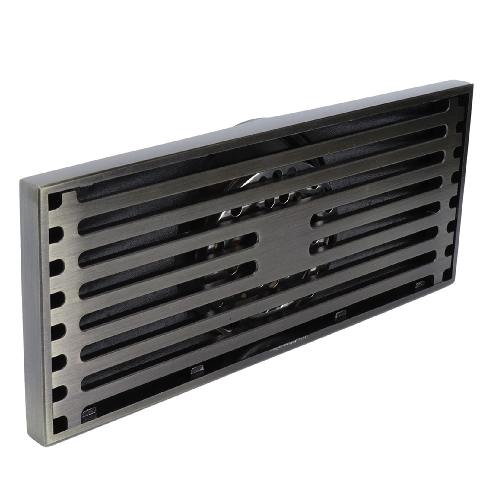 Desagüe de Piso Lineal con Cubierta Extraíble, Diseño Antiguo para Baño, Inodoro, Balcón, Construcción de Latón, Estilo Moderno, 33,3 Oz