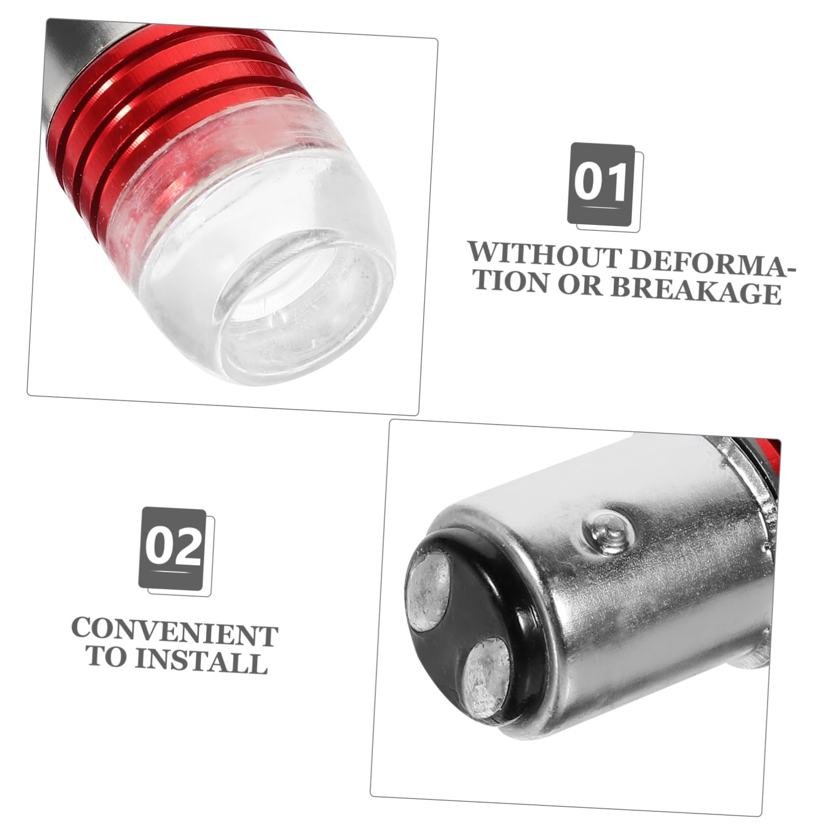 Cabilock Bombilla LED Luz Trasera Roja para Motocicleta de 12 V de Repuesto Aleación de Aluminio y Vidrio, Paquete de 2 Piezas para Reemplazo Fiable