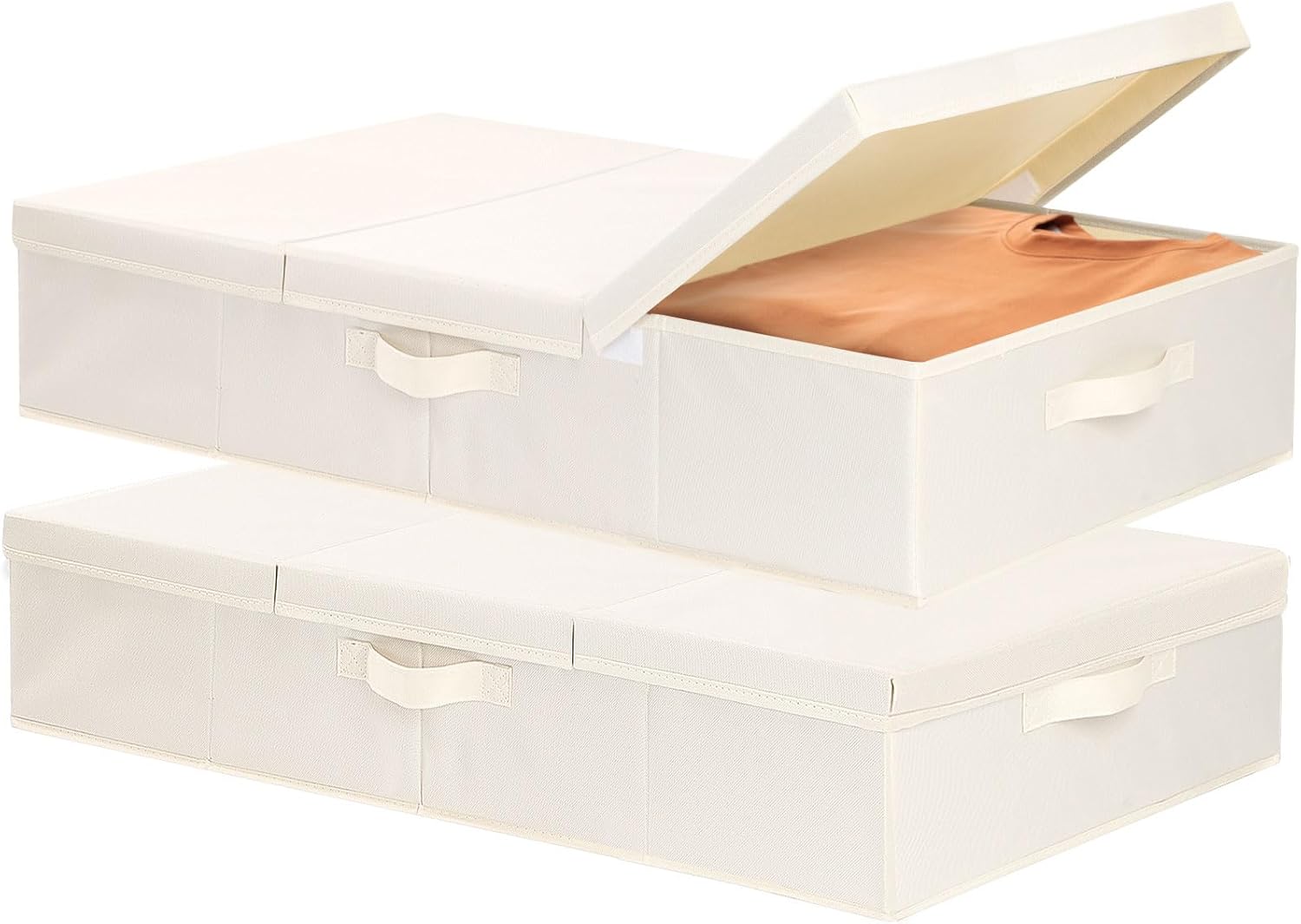 Set Da 2 Sacchetti Di Stoccaggio Sotto Il Letto Con Coperchi Scatole Pieghevoli Con Maniglie Per Coperte Cuscini Piumini E Biancheria Da Letto 98607714 - Foto 11