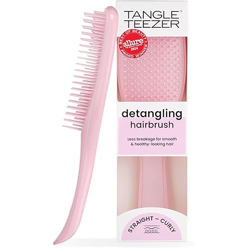 Tangle Teezer Ultimate Detangler Brush for Wet & Dry Hair, Eliminates Knots & Reduces Breakage for Straight to Wavy Hair Types, Millennial Pink