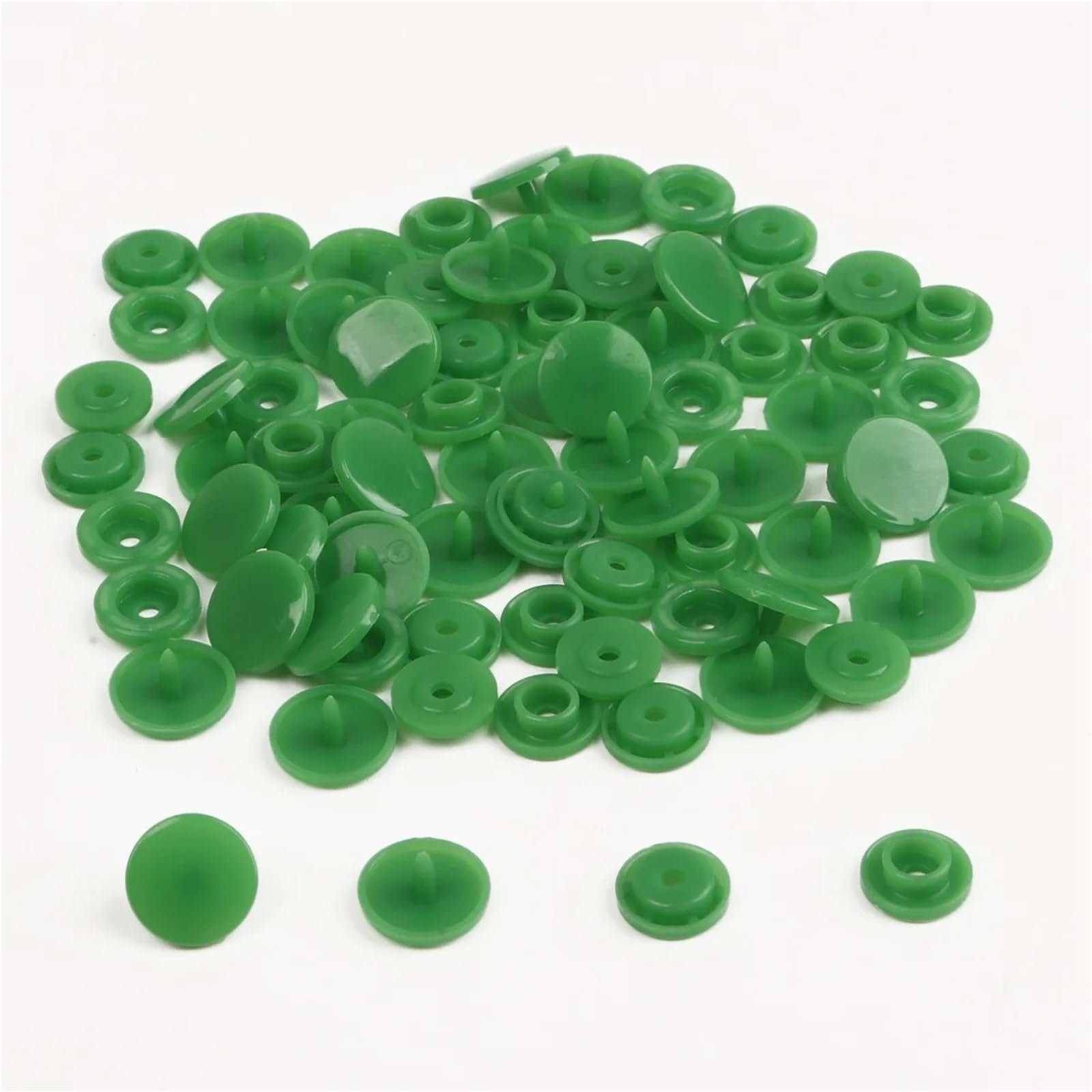 Press Studs Snap 400 Sets T5 Snap Poppers Plastic Nylon Buttons Children's Buttons Kit for Baby Dolls Clothes Sewing Accessories(Peridot)