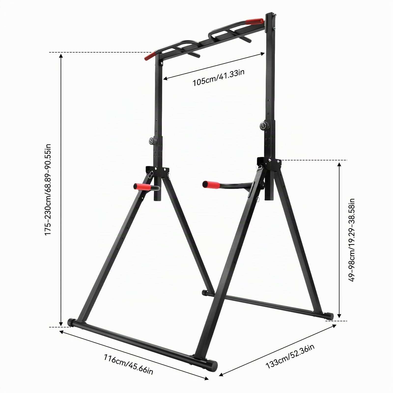 Barra de tracción plegable, estación de flexiones Power Tower plegable, multifunción fitness para tracción, flexiones y abdominales