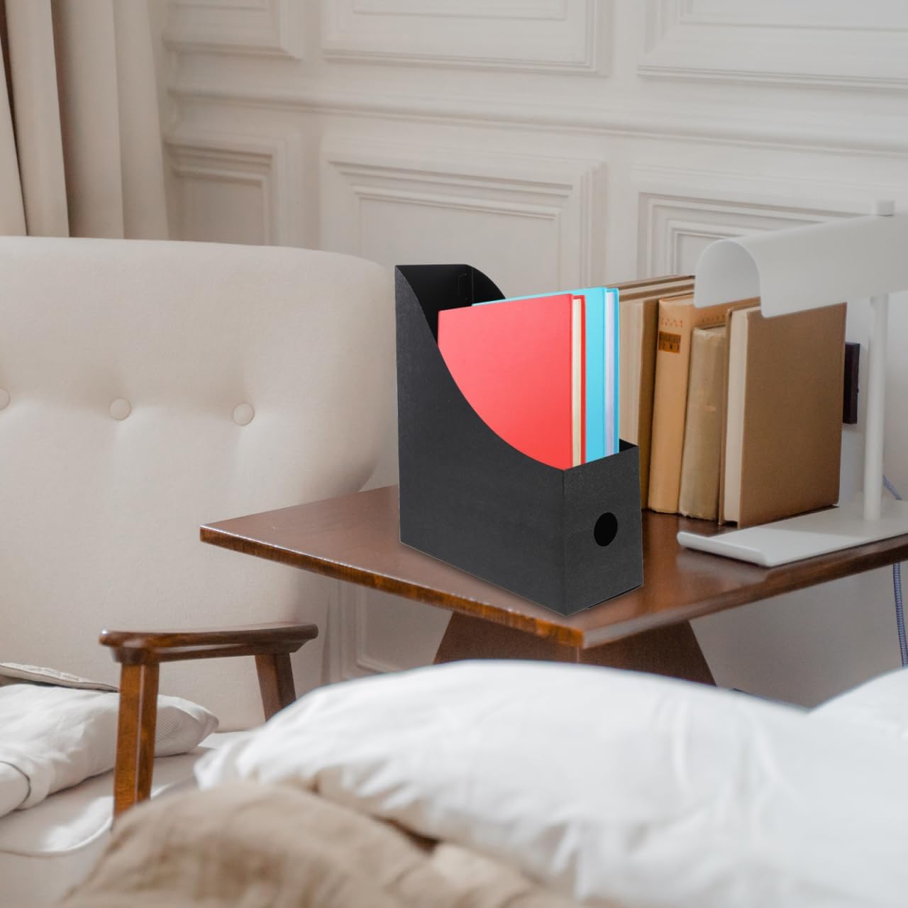 Operitacx 2-Pack Magazine File Holder, Plastic Magazine Holder Folder Organizer for Desk, Binder Holder for Magazines Documents Home Office School image 5