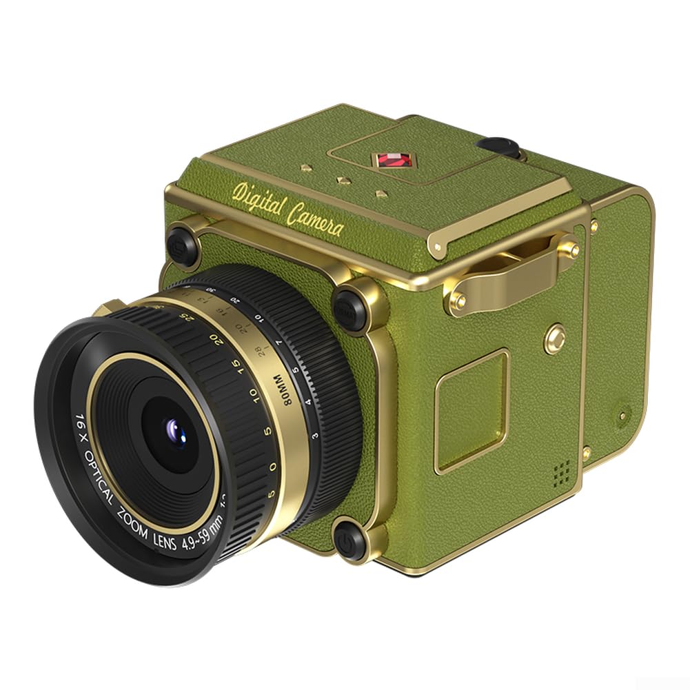 Aparat cyfrowy 54 MP, retro, nagrywanie wideo 4K FHD, do mini kompaktowej kamery z autofokusem, lekka kamera do vlogowania, dla dzieci, dorosłych, podróż, zielony
