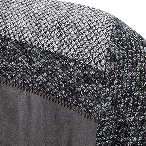 Men's Patchwork Sweater Winter Casual Slim Fit Knitted Coat Stand Collar Full Zipper up Cardigan Knitwear Outwear3