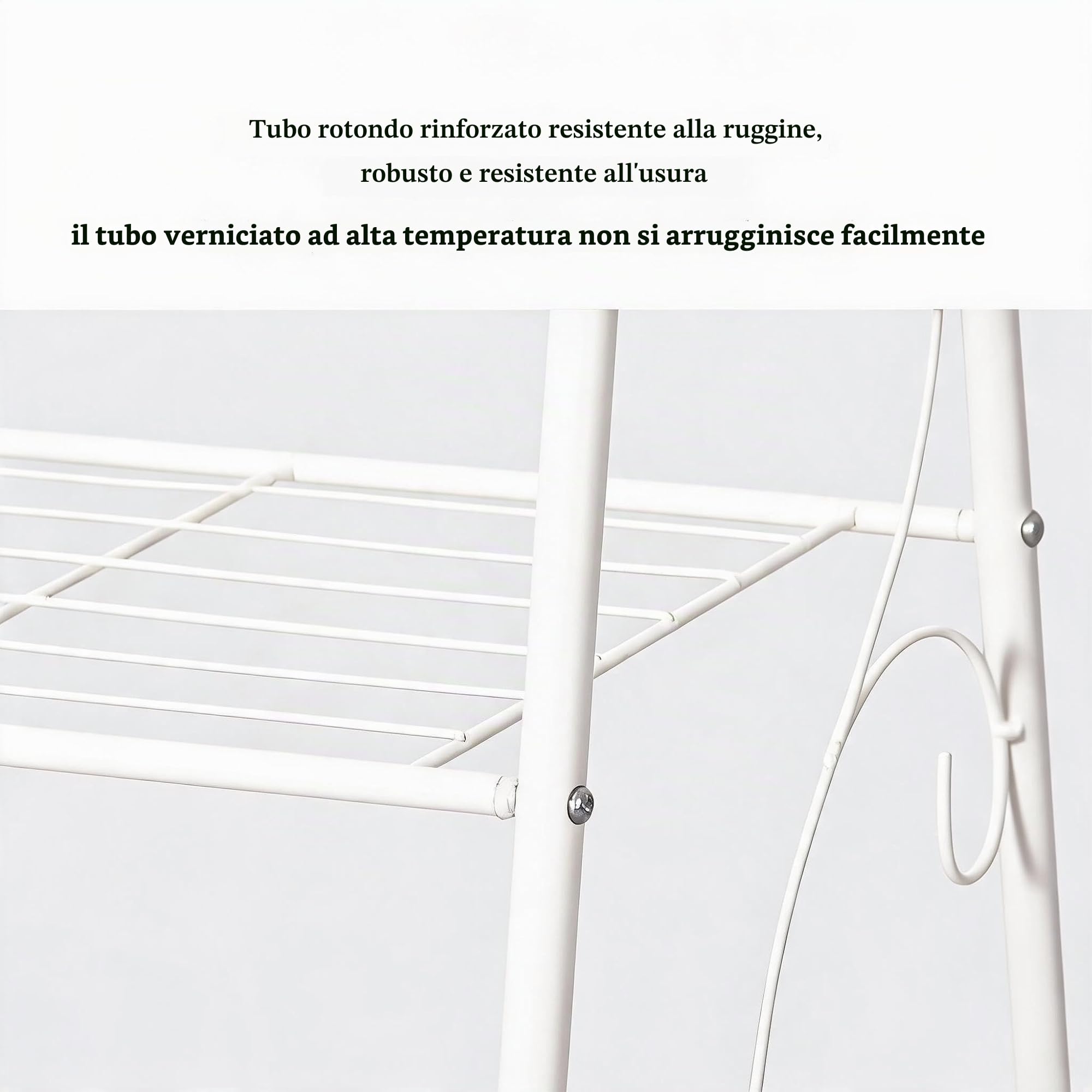 Garvee Portapiante da Interno ed Esterno in Metallo a 3 Ripiani, Supporto per Piante a Scala con Rivestimento Protettivo, Scaffale Portavasi Antiruggine Opaco per Balcone e Soggiorno, Bianco