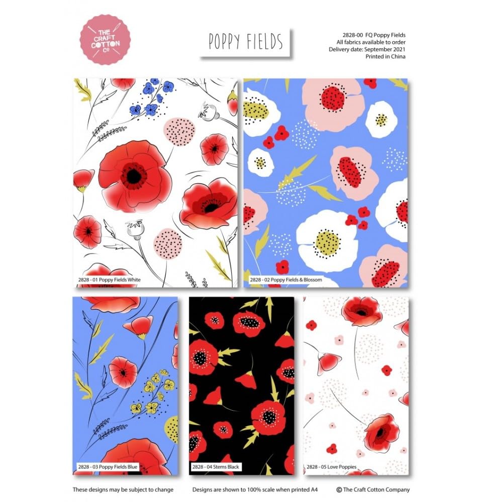 Supercrafts Multicolour Poppy Fields – Fat Quarters