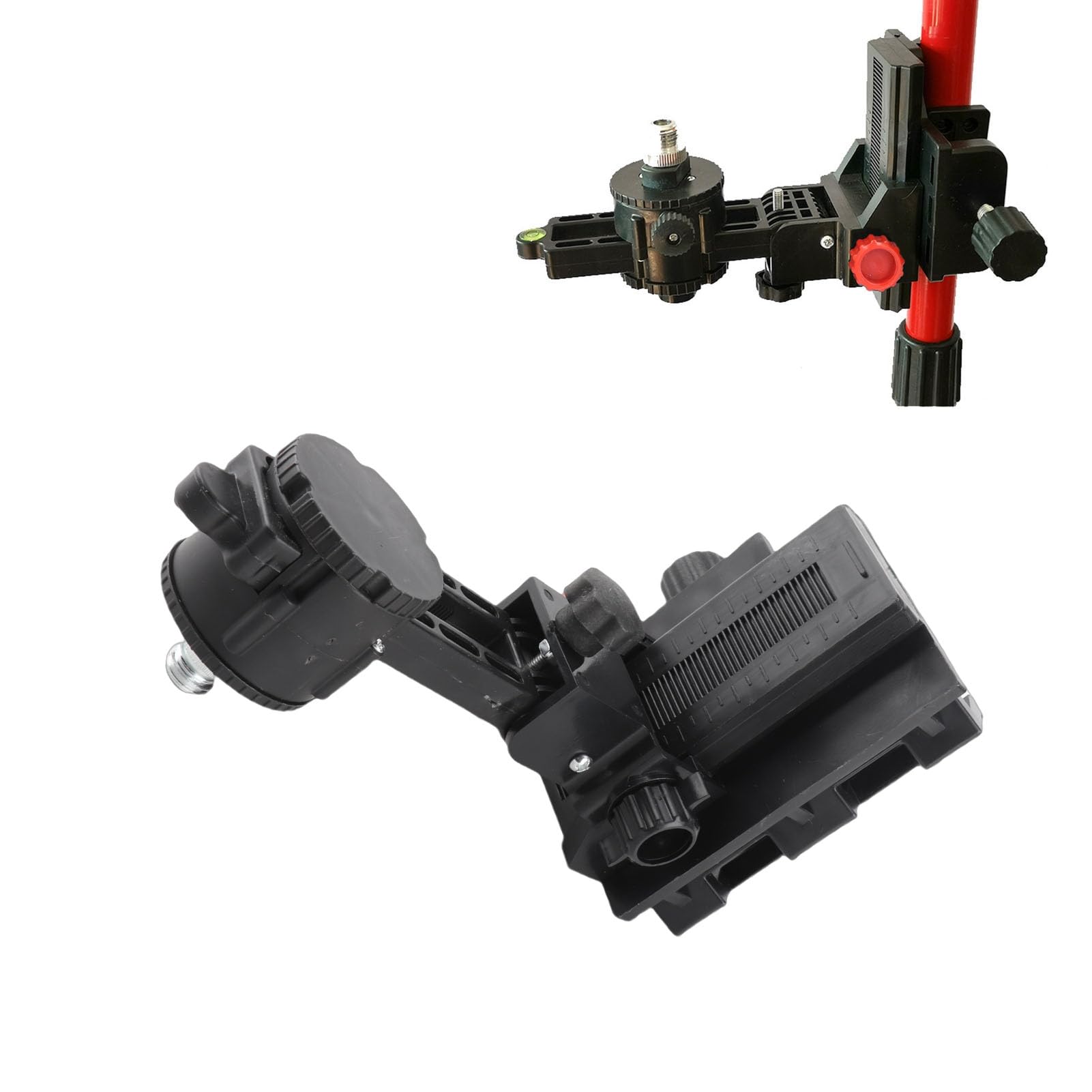 Adattatore di Livello con Staffa Regolabile Fine, Supporto Misurazione Livello 360° Base Girevole L-Shape Clip Strumenti Layout Precisione