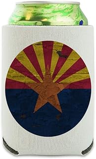 Rustic Arizona State Flag Distressed USA Can Cooler - Drink Sleeve Hugger Collapsible Insulator - Beverage Insulated Holder